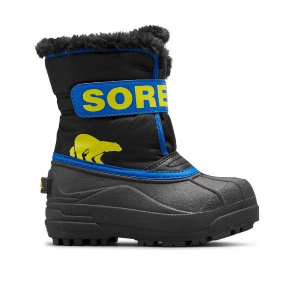 SOREL Little Kid 8 Snow Commander Insulated Waterproof Winter Boots Blue Black - Picture 1 of 13